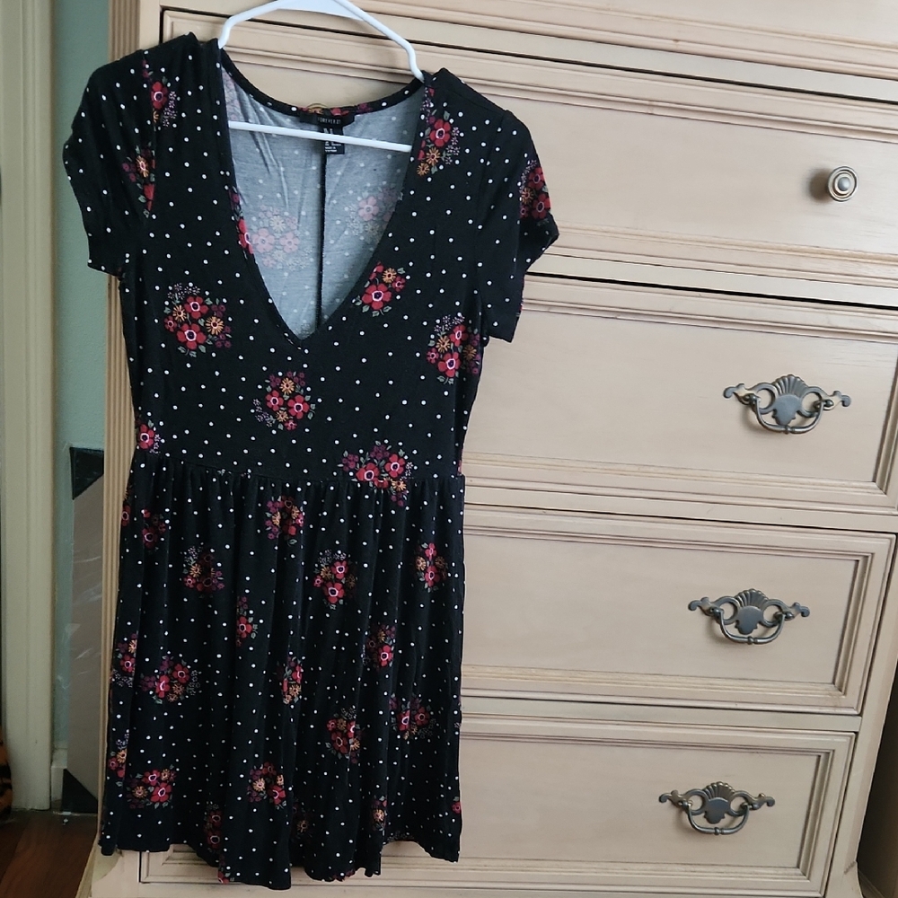 Forever 21 Blue Plunge Neck Sundress for Casual Nights